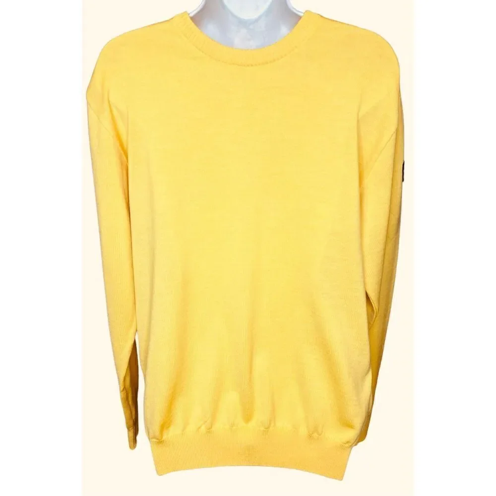 Paul & Shark Yachting Yellow 100% Lana Virgin Wool NWOT Size Large